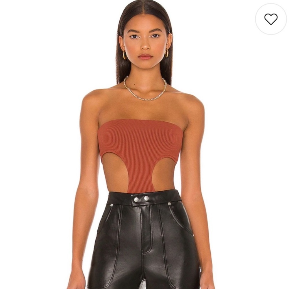 Darcey Cut Out Bodysuit in Rust